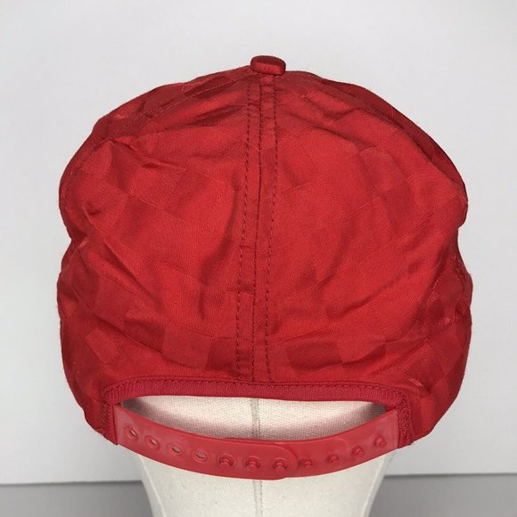 Vintage Red Checkered Jackson Hole Wyoming Birdie for Breath Golf Snapback Hat - Picture 4 of 8